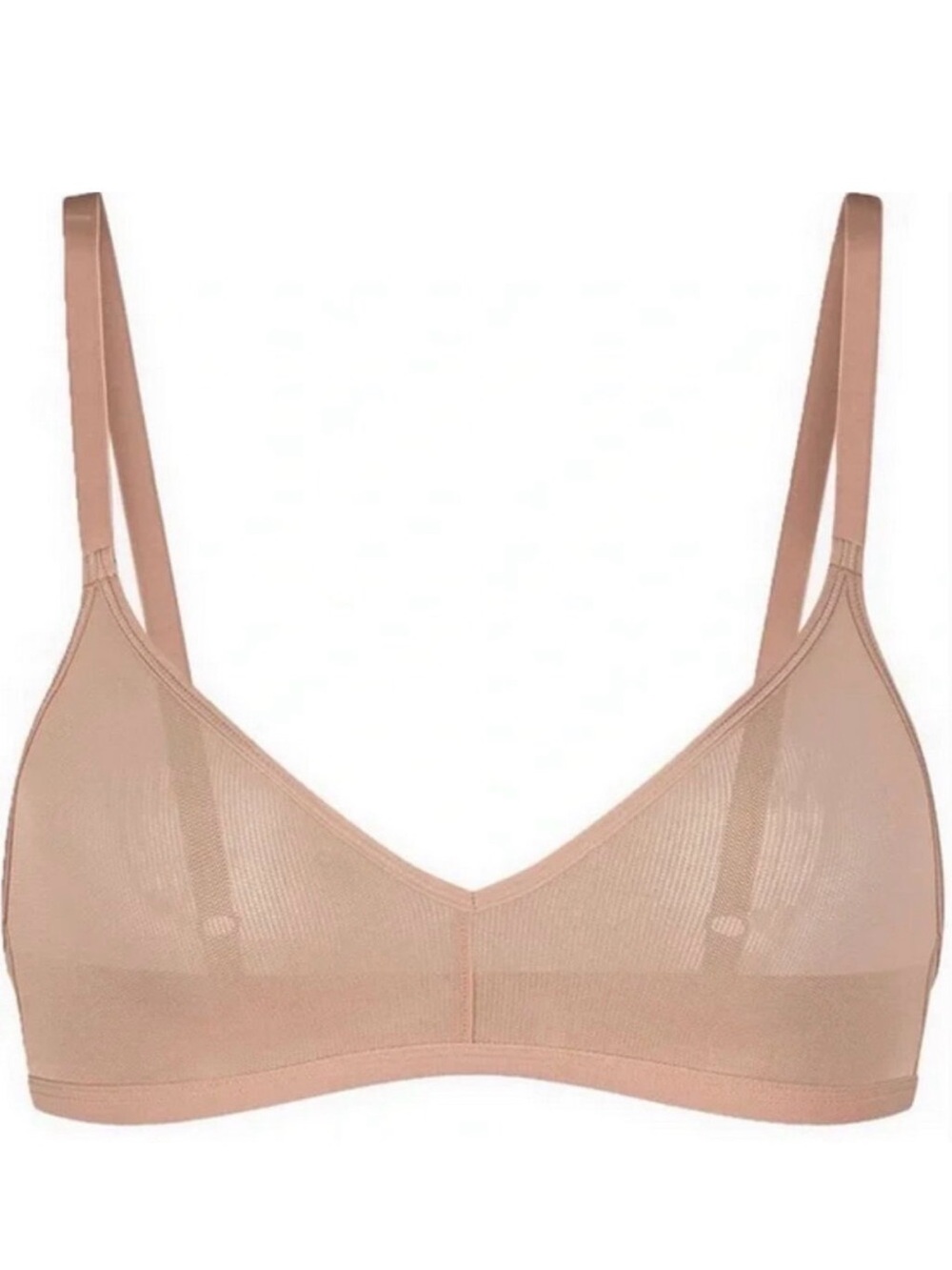 NWOT Quince Belgian Mesh Sheer Bralette in Sand Sz XS